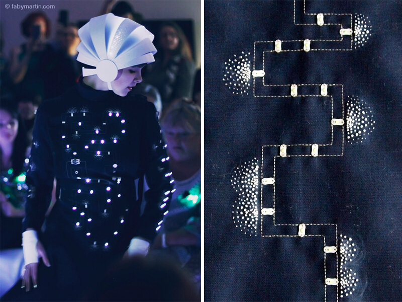 Soft circuit components used in LED wearable construction