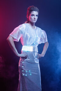 Stardust Sequin Belt with sheer top and sequin skirt